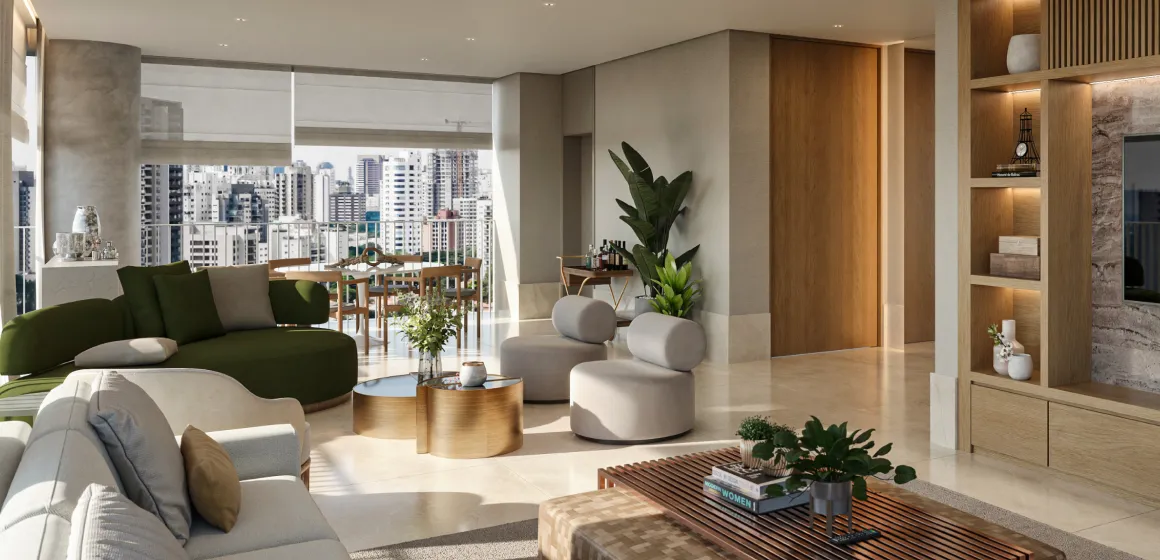 Perspectiva Ilustrada do Living